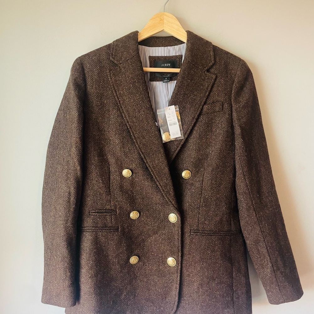 J. Crew Bristol Blazer Chocolate Herringbone NWT - Picture 12 of 12
